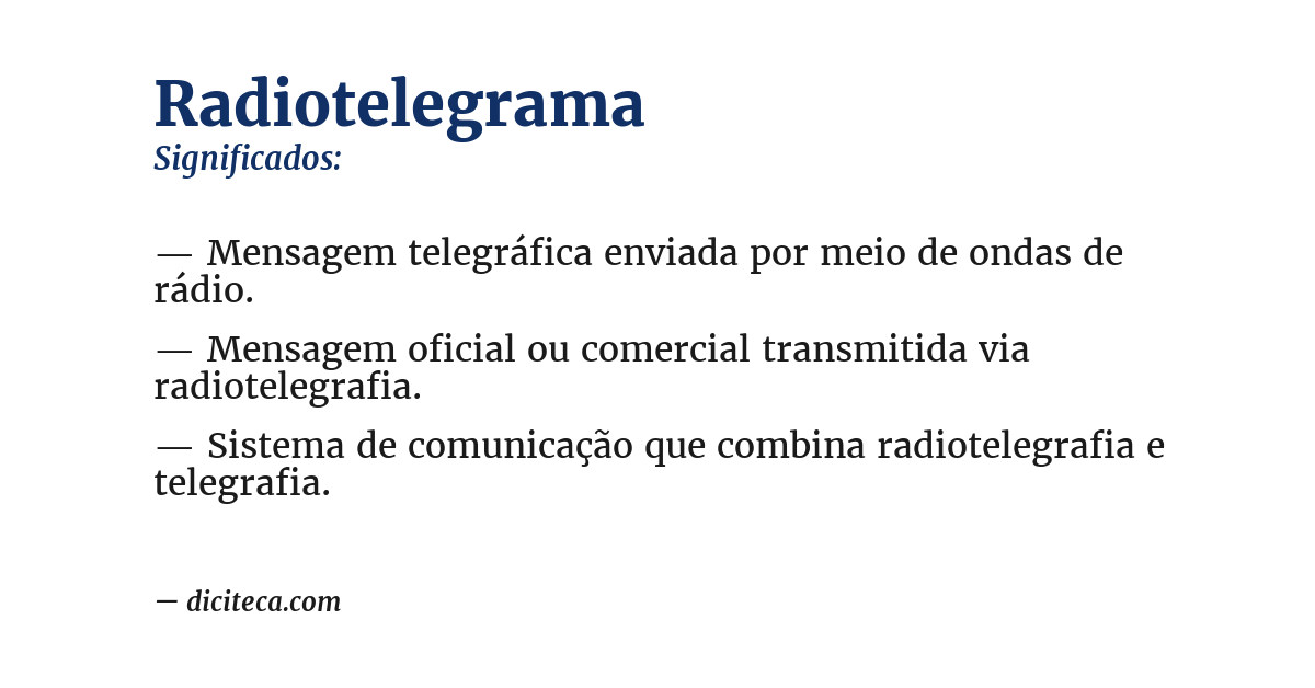 Significado de radiotelegrama