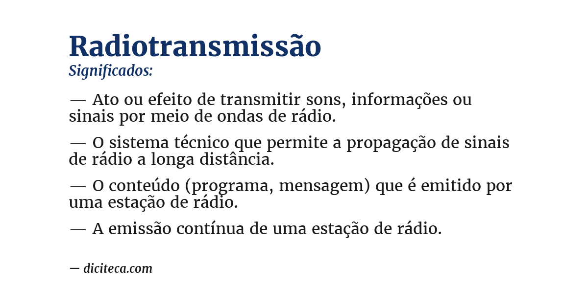 Significado de radiotransmissão