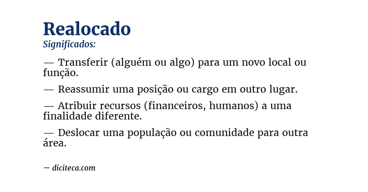 Significado de realocado