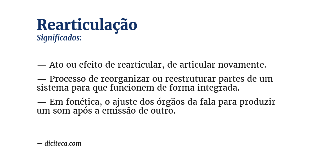 Significado de rearticulação
