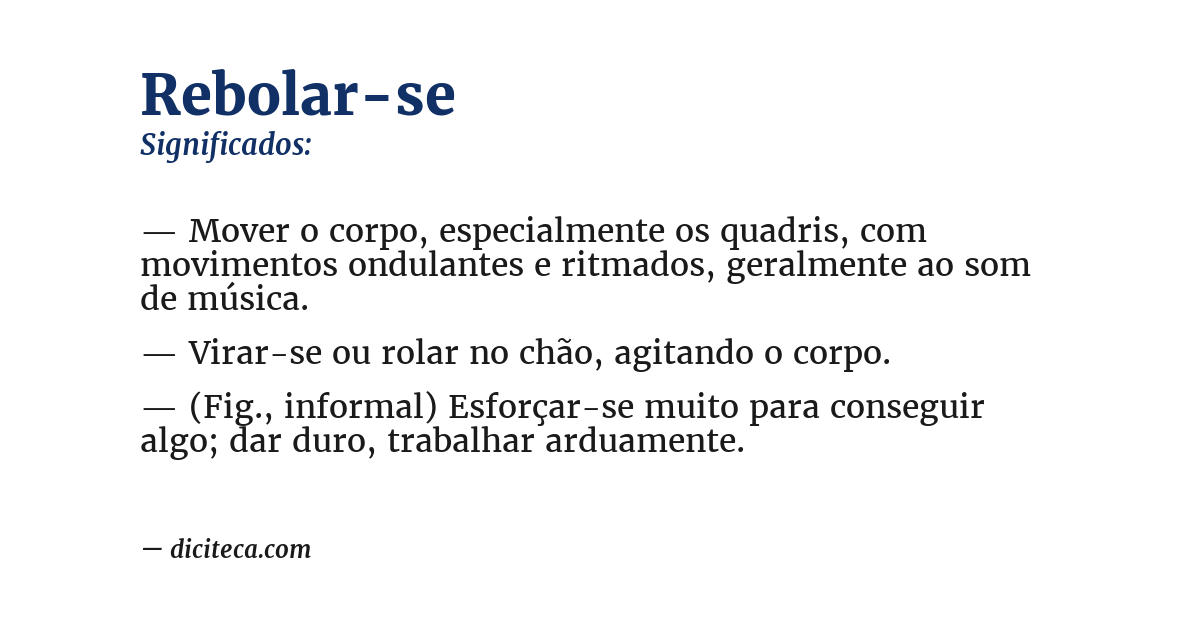 Significado de rebolar-se