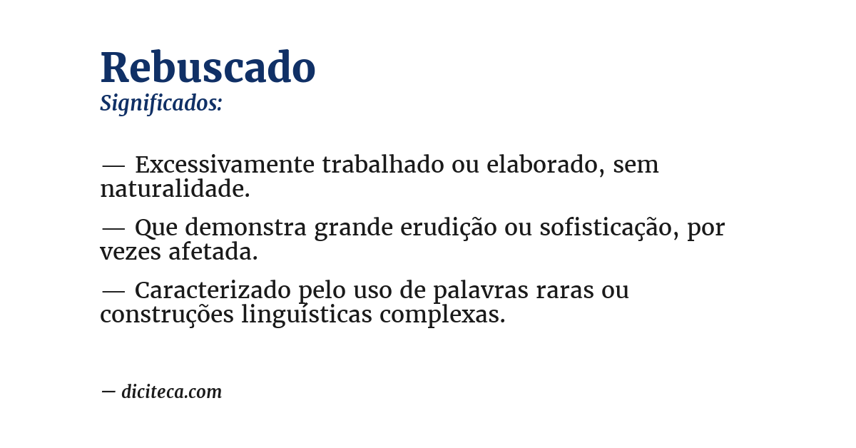 Significado de rebuscado