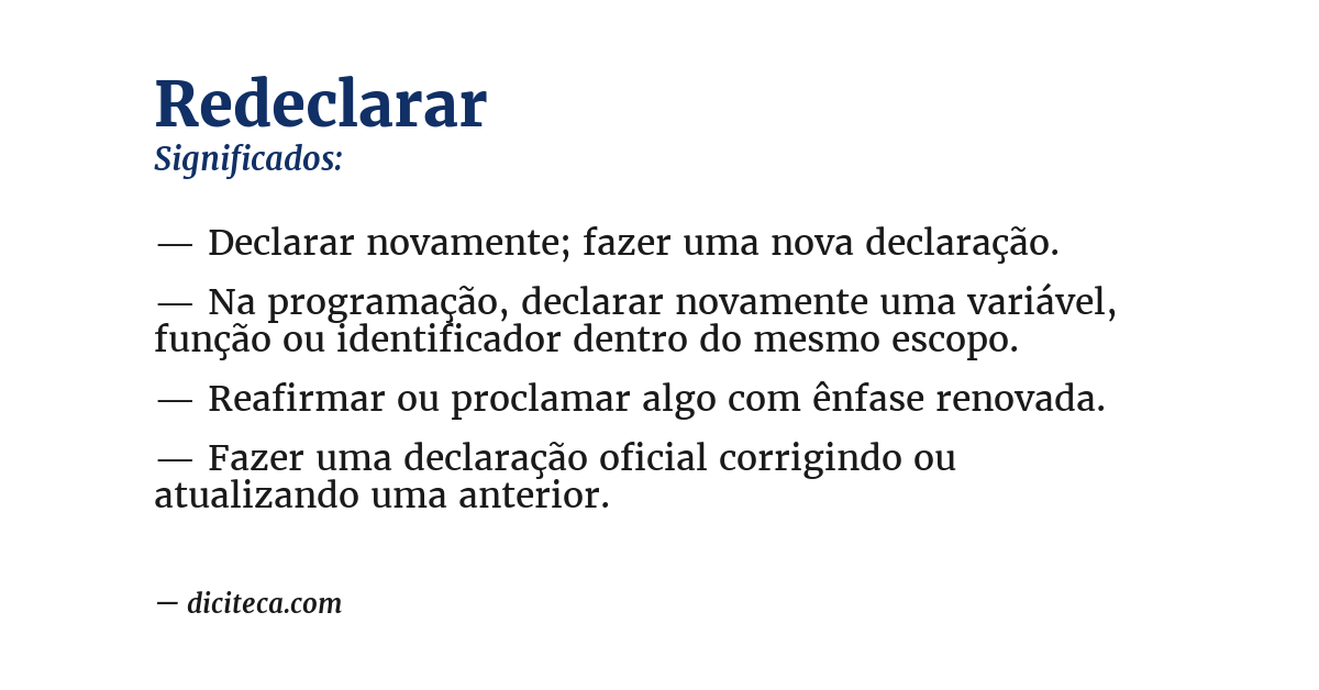 Significado de redeclarar