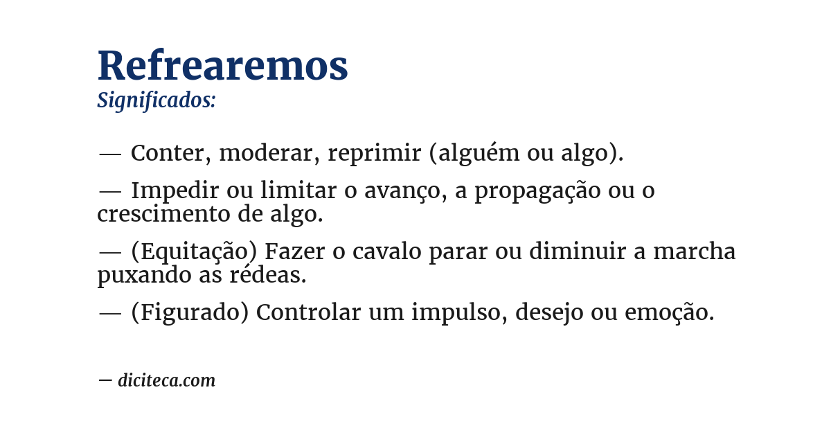 Significado de refrearemos