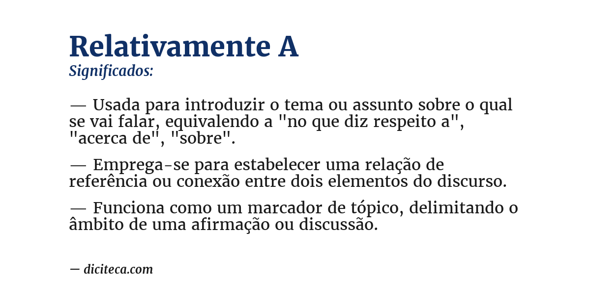 Significado de relativamente a
