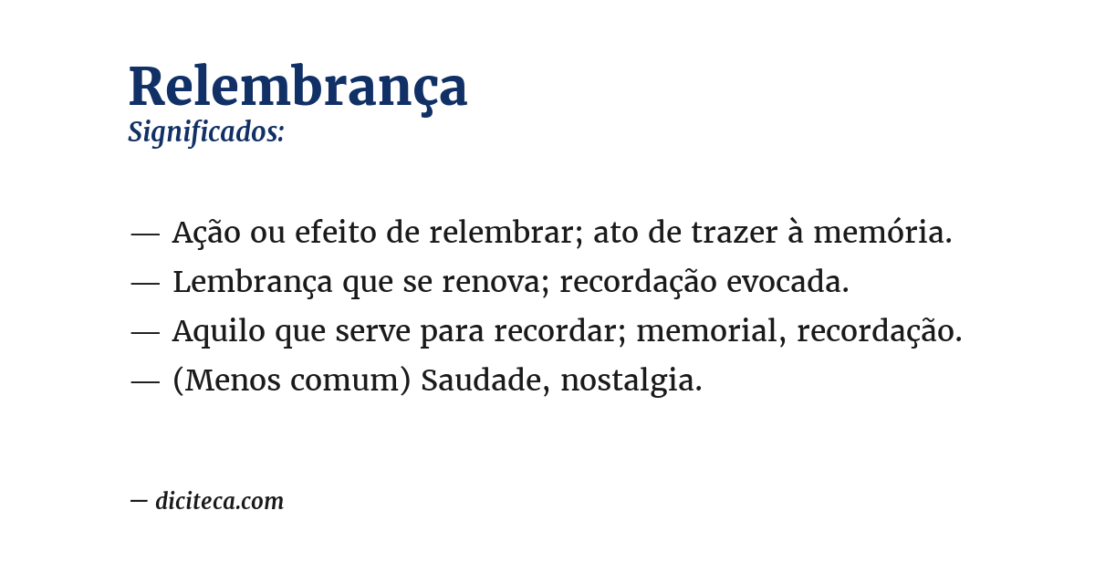 Significado de relembrança
