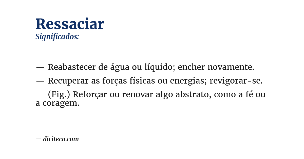 Significado de ressaciar
