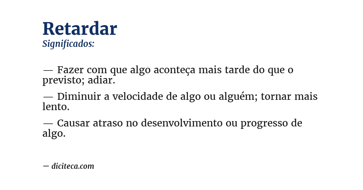 Significado de retardar