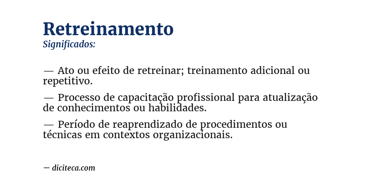 Significado de retreinamento