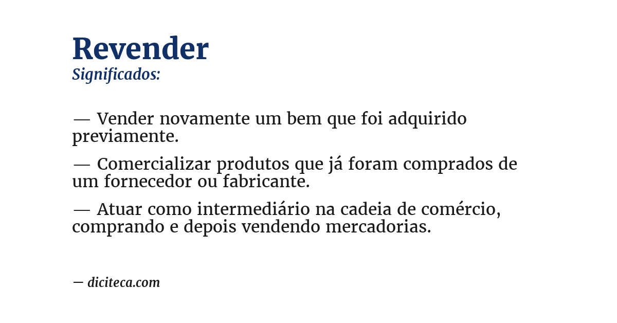 Significado de revender