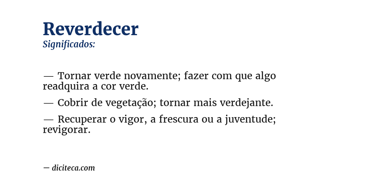 Significado de reverdecer