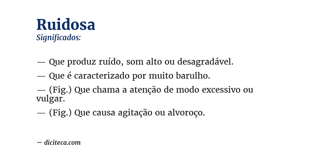 Significado de ruidosa