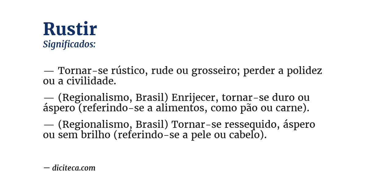 Significado de rustir