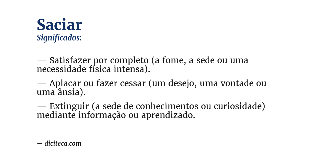 Significado de saciar