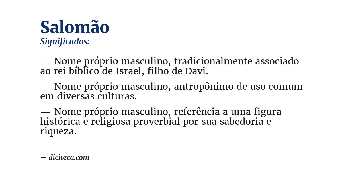Significado de salomão