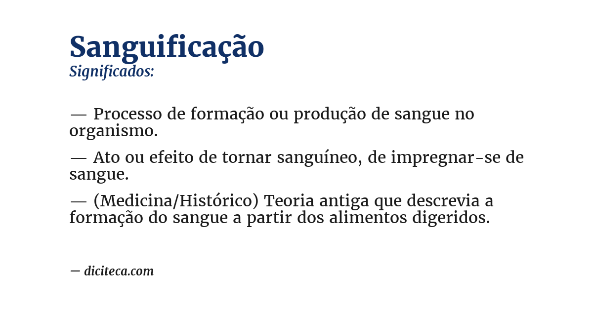 Significado de sanguificação
