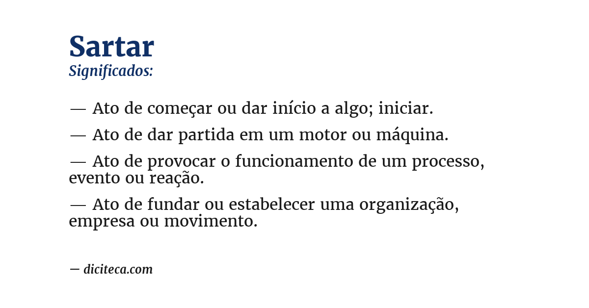 Significado de sartar