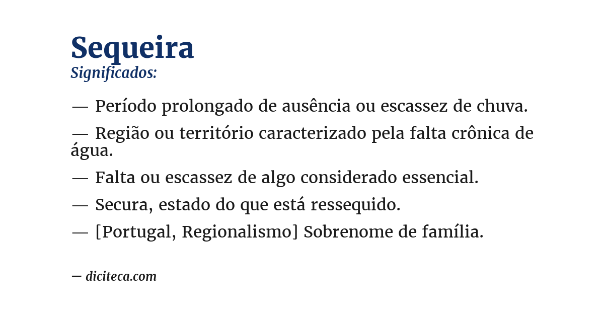 Significado de sequeira
