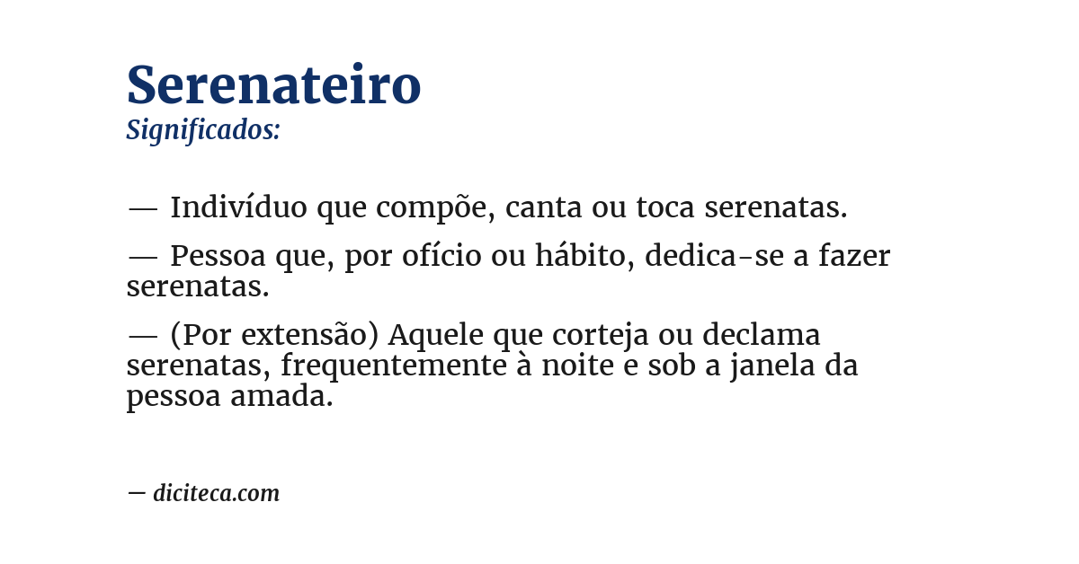 Significado de serenateiro