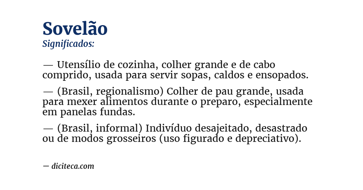 Significado de sovelão