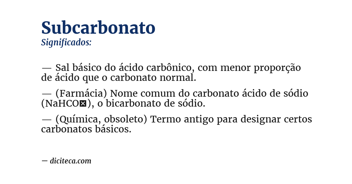Significado de subcarbonato