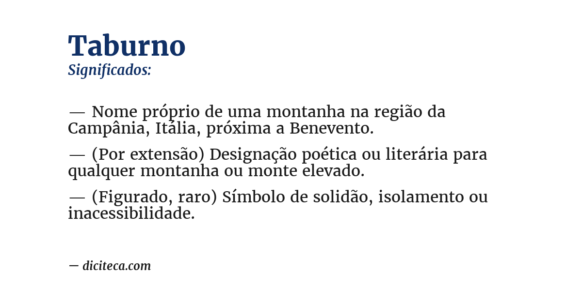 Significado de taburno