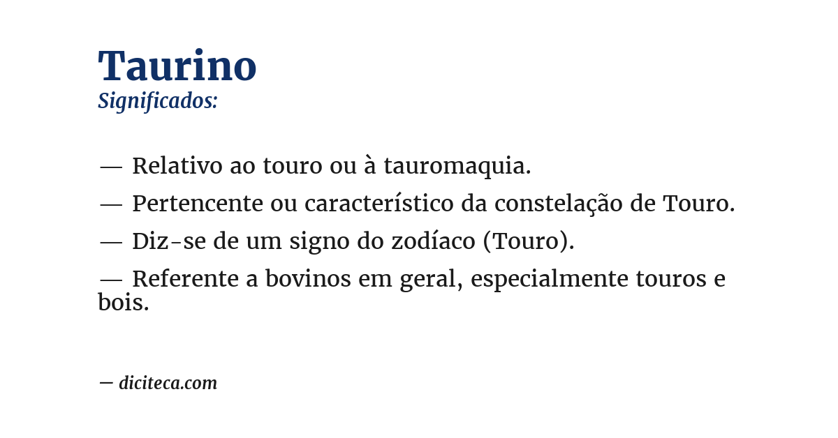 Significado de taurino