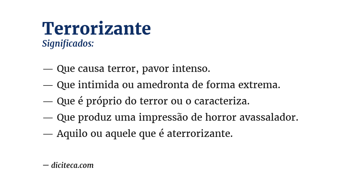 Significado de terrorizante