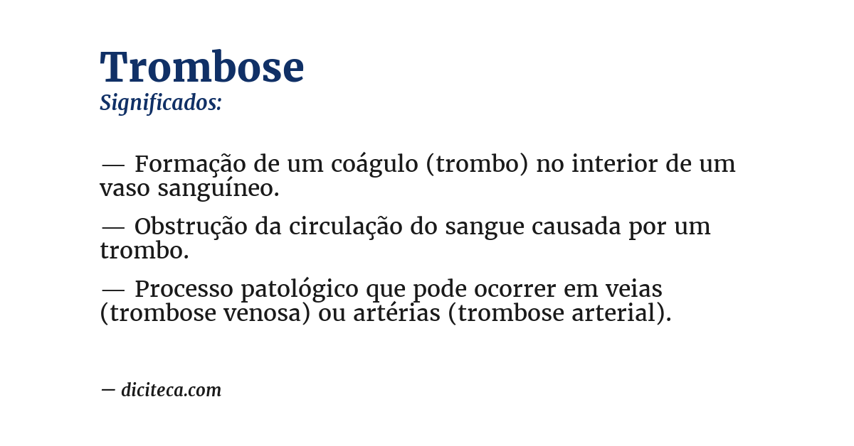 Significado de trombose