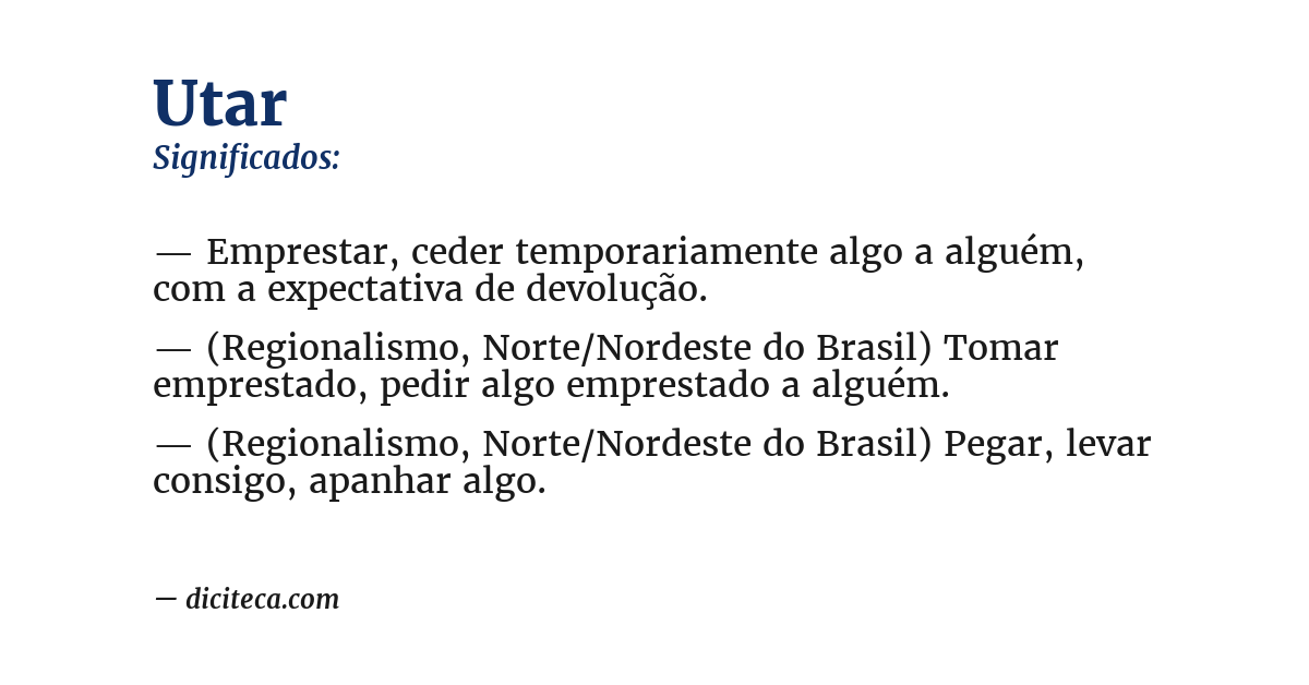 Significado de utar