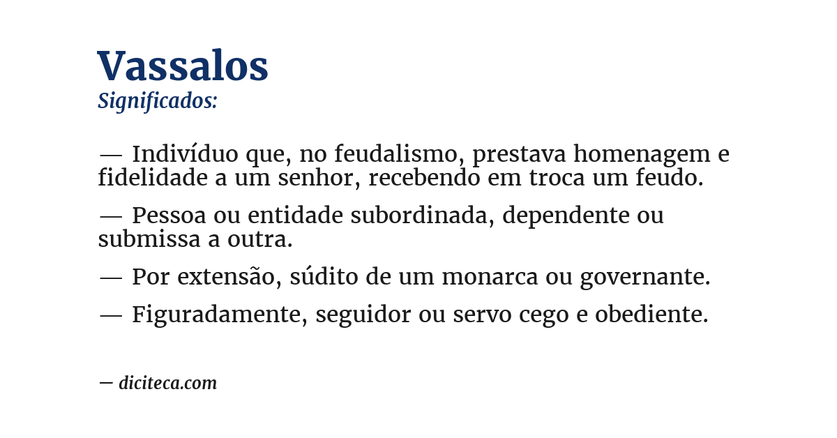 Significado de vassalos