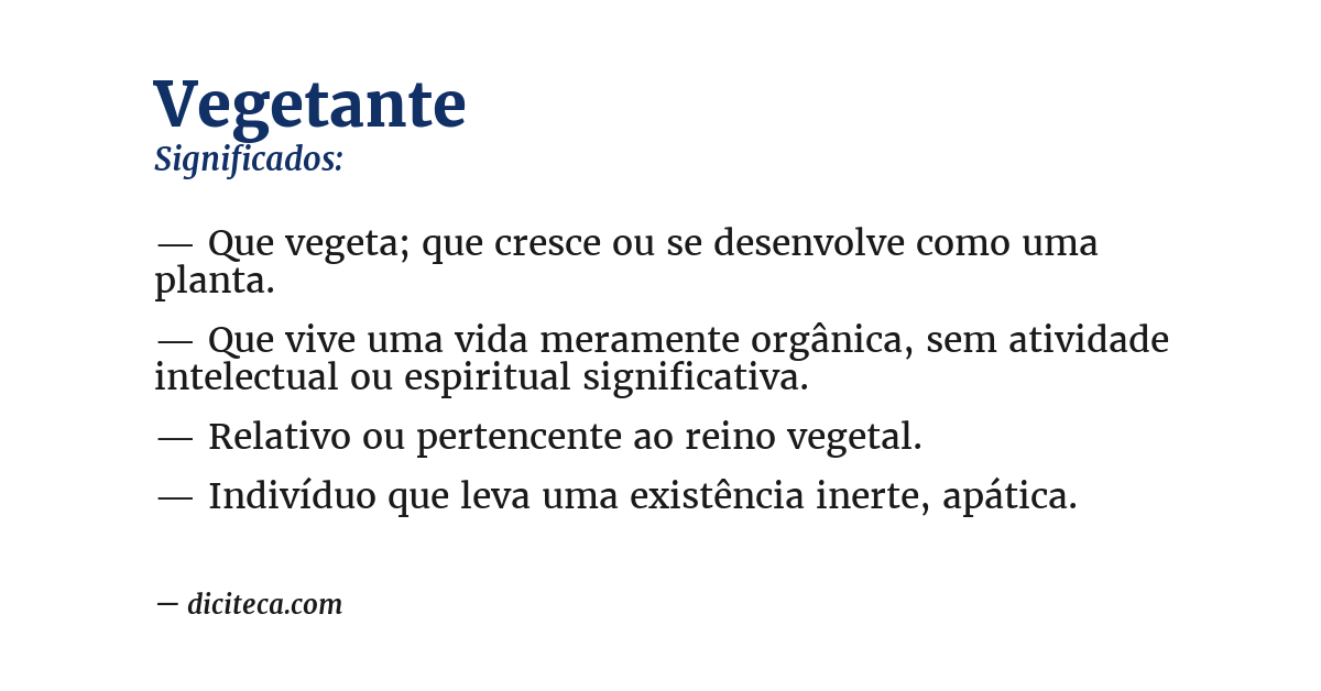 Significado de vegetante