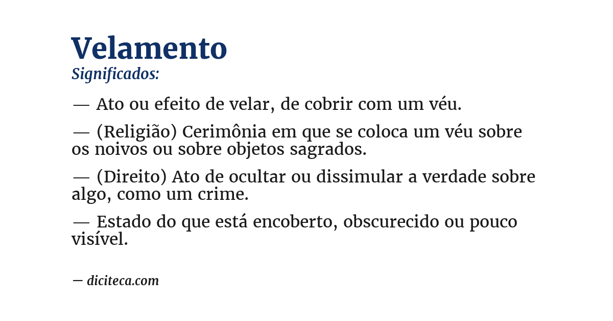 Significado de velamento