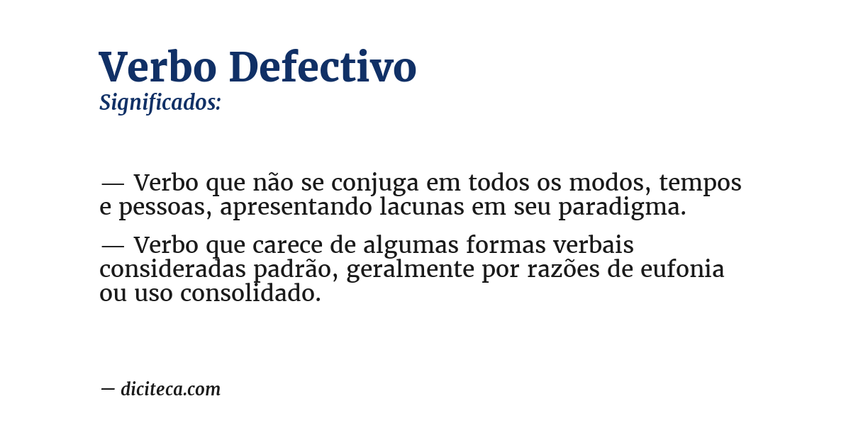 Significado de verbo defectivo