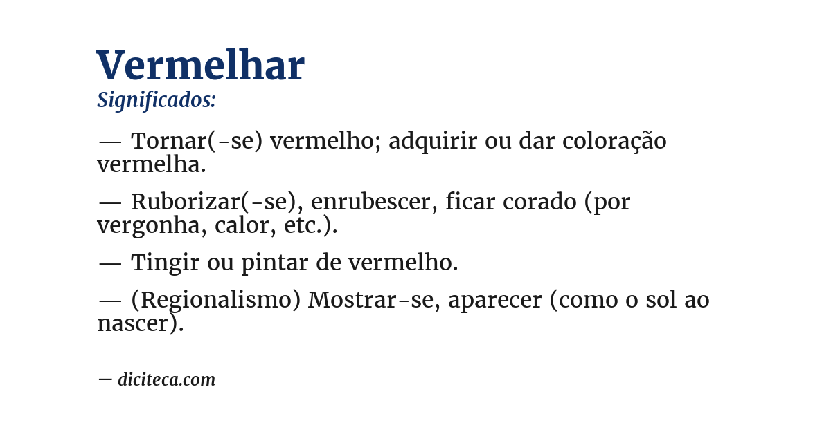 Significado de vermelhar