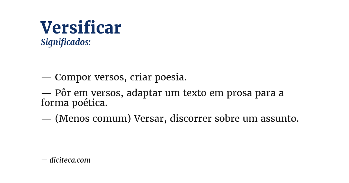 Significado de versificar