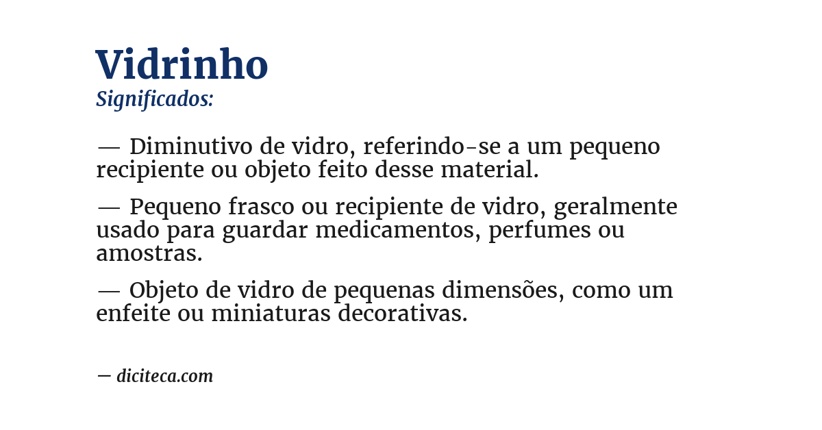 Significado de vidrinho