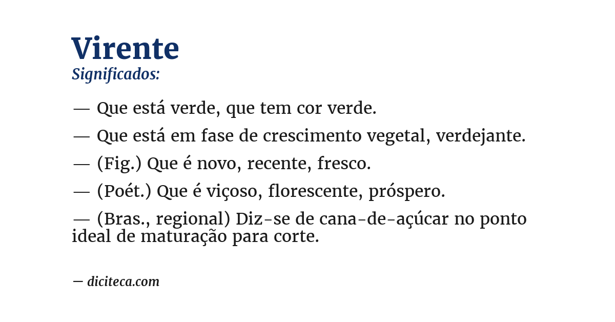 Significado de virente