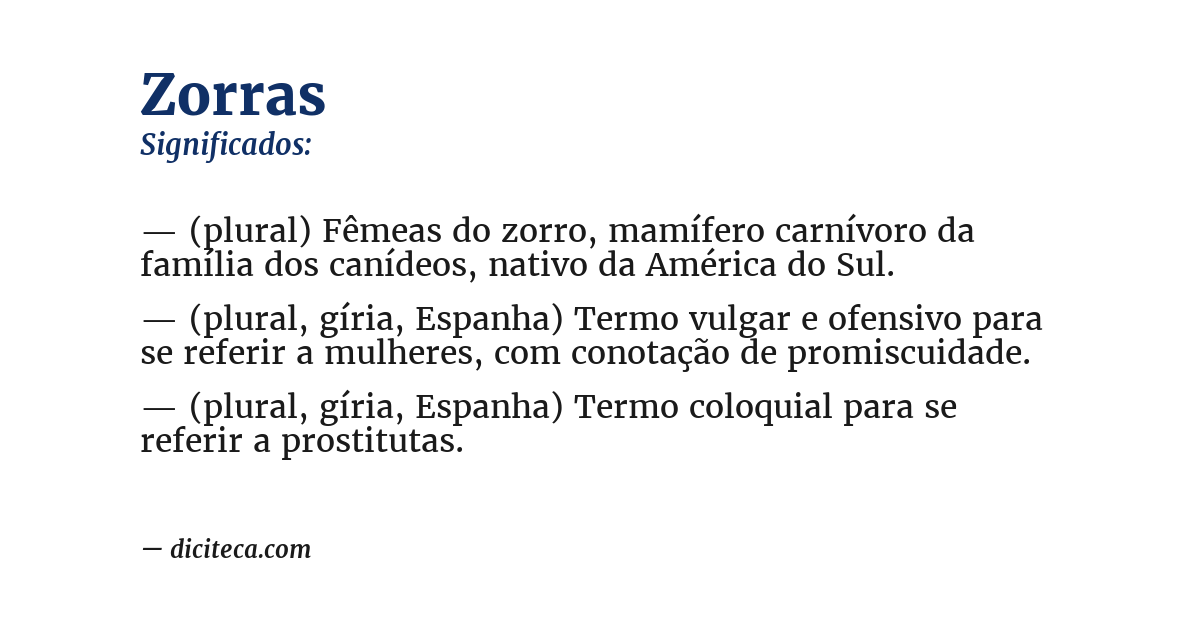 Significado de zorras