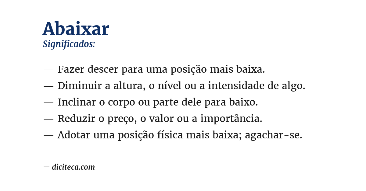 Significado de abaixar