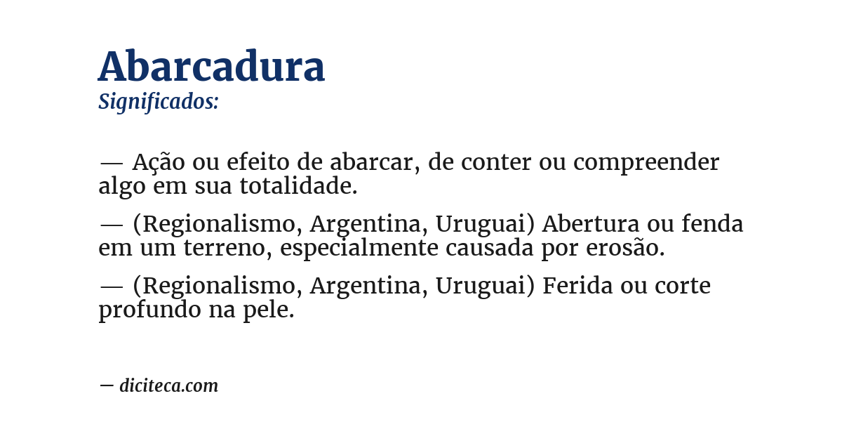 Significado de abarcadura