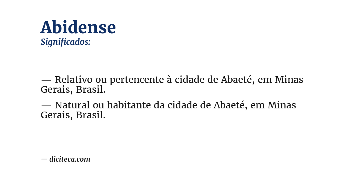 Significado de abidense