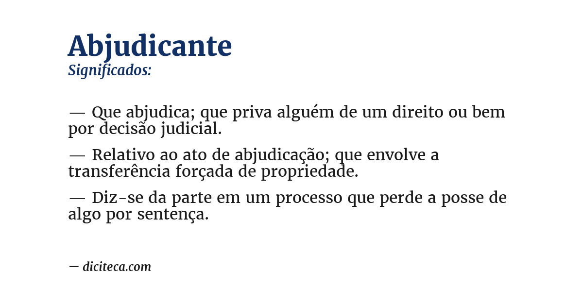 Significado de abjudicante