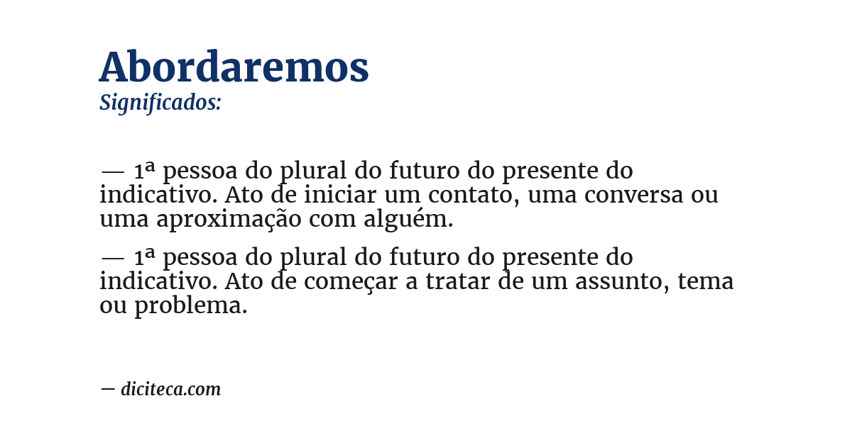 Significado de abordaremos