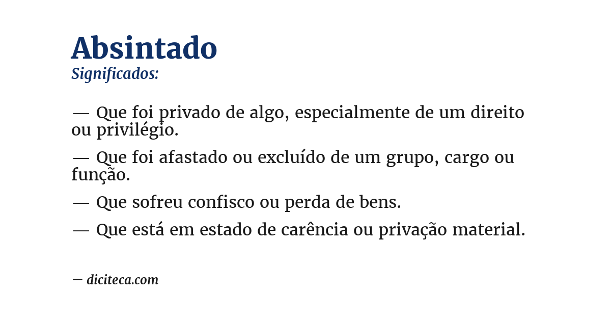 Significado de absintado