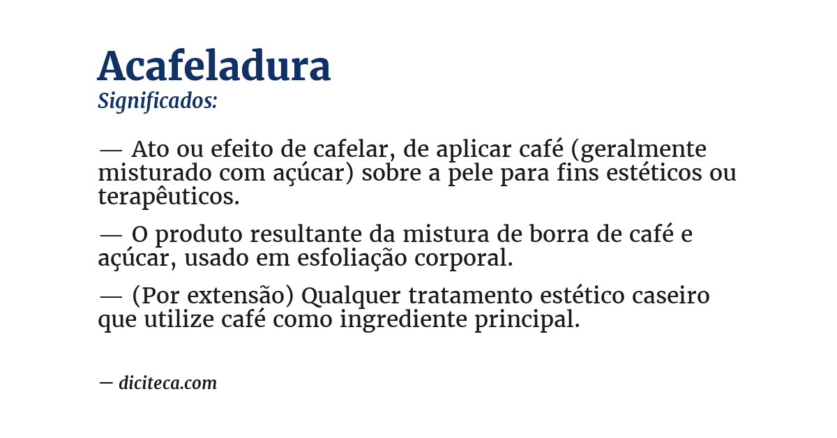 Significado de acafeladura
