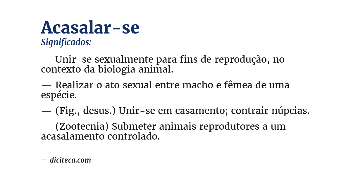 Significado de acasalar-se