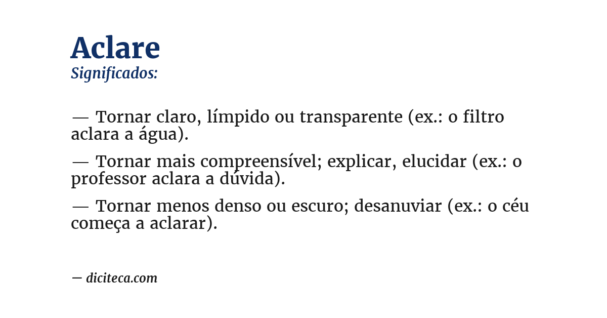 Significado de aclare