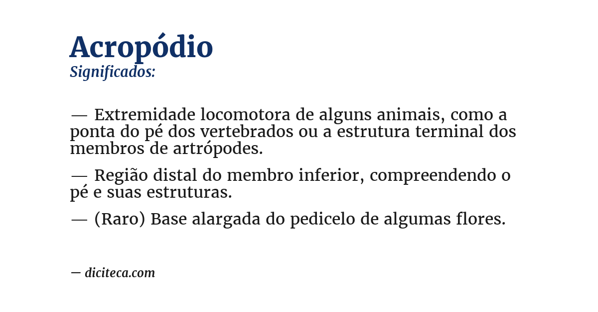 Significado de acropódio