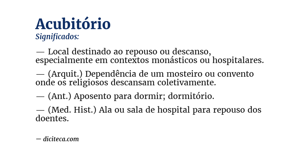 Significado de acubitório